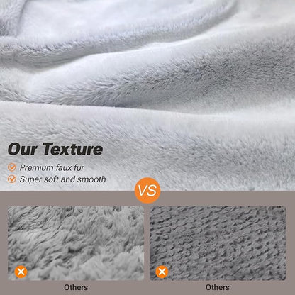 Soft Touch Orthopedic Dog Bed for Medium Dogs with Faux Fur Top, Waterproof Pet Couch Bed with Removable Washable Cover and Supportive Foam Filling (Grey, Medium)