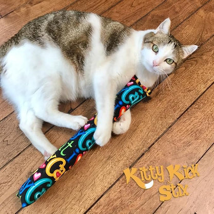 Kitty Kick Stix 15" Original Catnip Kicker Toy (Set of 2), Handmade in USA by Cat Lovers, Interactive Natural Cat &amp; Kitten Toy, Packed with 100% Potent Catnip for All Breeds (Happy Cats)