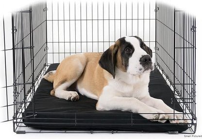 K9 Ballistics Tough Ripstop Orthopedic Dog Crate Bed - Durable Pad with Washable Cover, for Wire Crates, Tie-Downs Included, Size: Large 41"x27", Blue Quartz
