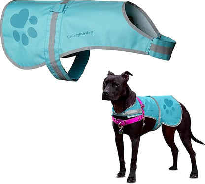 Dog Reflective Vest – Hi-Vis Fluorescent Visibility That Helps to Safeguard Your Pet On/Off Leash in Urban &amp; Rural Areas (Teal, X-Large)