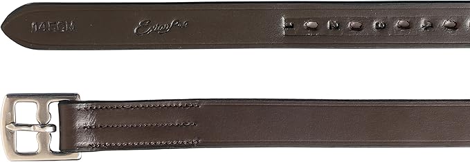 Exion Pre-Stretched Leather Stirrup Leathers for English Saddles | Premium Vegetable-Tanned Non-Stretch Stirrups for Jumping, Dressage &amp; Schooling | 18-Hole Numbered Adjustment &amp; SS Buckles