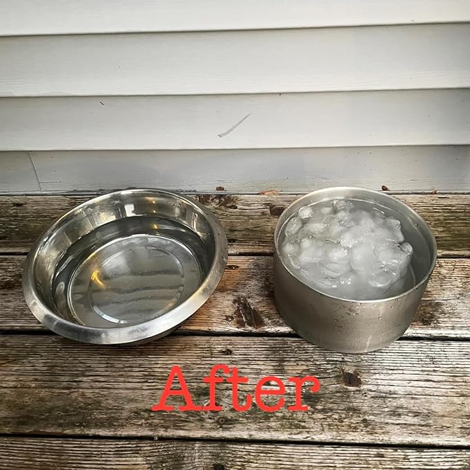 1Gallon Double Layer 304 Stainless Steel Dog Bowl - Insulated &amp; Durable | Non-Slip Base | Easy to Clean | BPA-Free Safe Dog Water Bowl[128oz for Large Giant Breeds]
