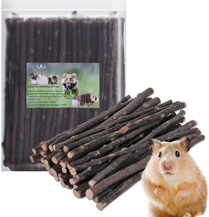 Natural Apple Wood Chew Sticks 300g (10.5oz) for Rabbits, Hamsters, Chinchillas, Guinea Pigs - Small Animal Dental Toys, Safe Untreated Teeth Grinding &amp; Boredom Relief, Rodent Molar Health (120g)