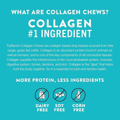Collagen Rolls - 9" Collagen Rolls for Dogs - Long Lasting Healthy Joint Support Dog Treat - Rawhide Alternative - Skin &amp; Coat Health - Made with Real Beef, 1 Bag, 3 Count