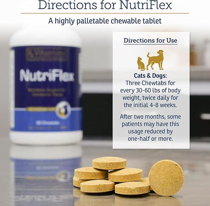 Rx Vitamins NutriFlex for Cats &amp; Dogs - Glucosamine for Dogs Hip and Joint Supplement - with Bovine Collagen and Chondroitin - Joint Pain Relief &amp; Anti Inflammatory for Dogs - Beef Liver (90 Chews)