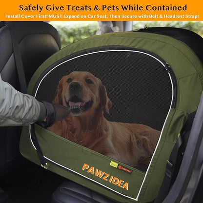 PAWZIDEA Dog Stroller for Large Dogs, Collapsible Pet Stroller with Detachable Carrier, Portable Dog Crate for Car Seat, Adjustable Handle, All-Terrain 9” Wheels, Ideal for Travel &amp; Outdoor Adventures