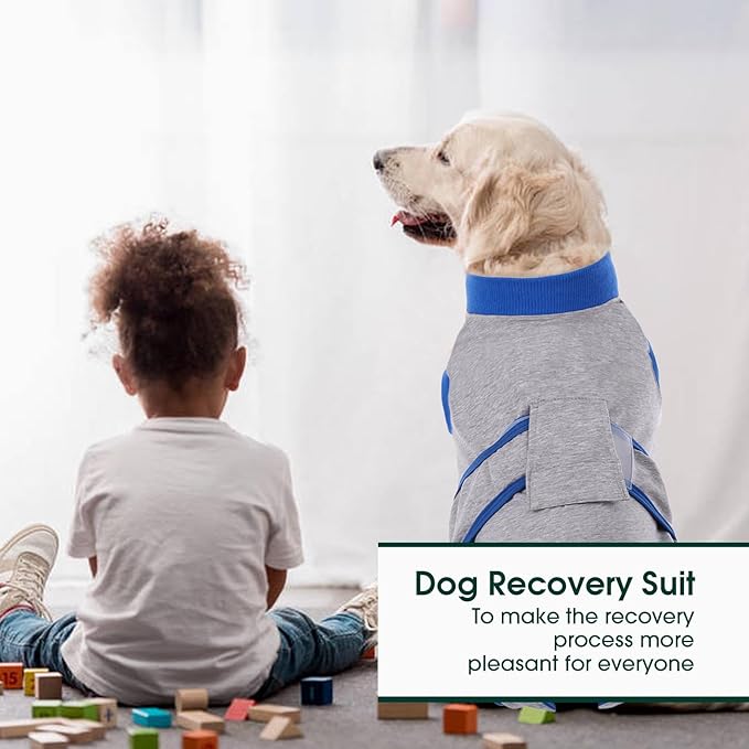 Kuoser Recovery Suit for Dogs Cats After Surgery, Professional Pet Recovery Shirt Dog Abdominal Wounds Bandages, Substitute E-Collar &amp; Cone,Prevent Licking Dog Onesies Pet Surgery Recovery Suit