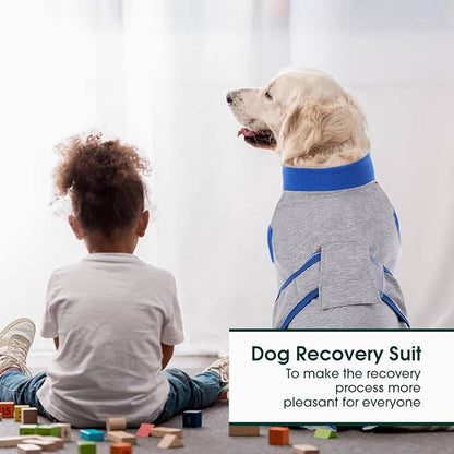 Kuoser Recovery Suit for Dogs Cats After Surgery, Professional Pet Recovery Shirt Dog Abdominal Wounds Bandages, Substitute E-Collar &amp; Cone,Prevent Licking Dog Onesies Pet Surgery Recovery Suit
