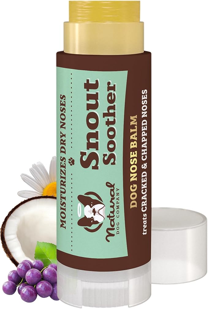 Natural Dog Company Snout Soother, Dog Nose Balm, Wax &amp; Cream for Dry, Cracked Noses, Heals &amp; Moisturizes with Shea Butter &amp; Coconut Oil, Lick-Safe Nose Butter, Made in USA, 0.15 oz. Stick