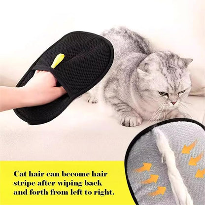 2 PCS Pet Hair Removal Glove for Cats &amp; Dogs, Electrostatic Grooming Gloves for Pet Hair, Reusable Double Sided Static Hair Remover for Couch, Furniture, Carpet &amp; Car Seat