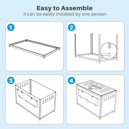 BUCATSTATE Hamster Cage Metal 2.0 - Small Animal Habitats Large Stackable with Top Access Easy Assemble 31.4L*17.6W*20H Inches Dwarf Syrian Hamster House for Guinea Pig, Gerbil (552sq inch White)