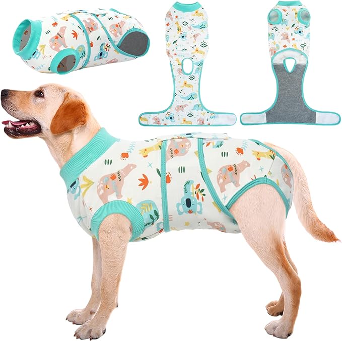Kuoser Recovery Suit for Dogs Cats After Surgery, Professional Pet Recovery Shirt Dog Abdominal Wounds Bandages, Substitute E-Collar &amp; Cone,Prevent Licking Dog Onesies Pet Surgery Recovery Suit