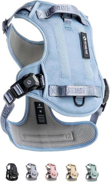 2025 New Edition, Fei &amp; Eve MagEase Dog Harness - 3-Second Magnetic Buckles | 3-Point No-Pull Control | Heavy-Duty 900D Nylon | Dual Safety Handles | Breathable Mesh | Adjustable Fit | Medium, Blue
