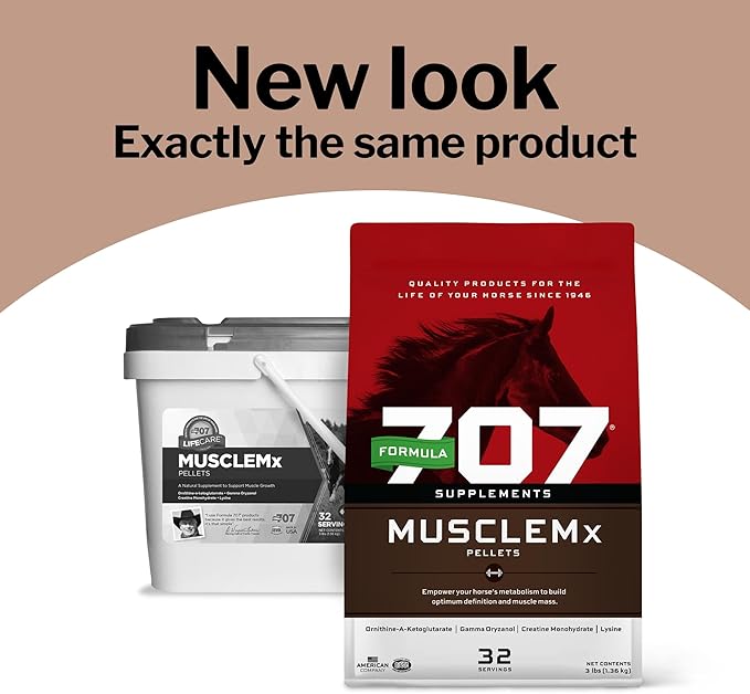 Formula 707 MuscleMx Equine Supplement, 10 lb Bag – Conditioning Support and Muscle Builder for Horses with Lysine, Gamma Oryzanol, Creatine &amp; OKG