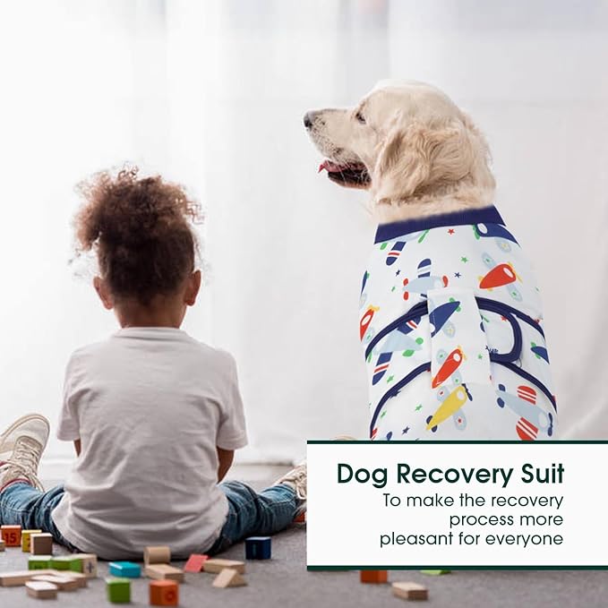 Kuoser Recovery Suit for Dogs Cats After Surgery, Professional Pet Recovery Shirt Dog Abdominal Wounds Bandages, Substitute E-Collar &amp; Cone,Prevent Licking Dog Onesies Pet Surgery Recovery Suit