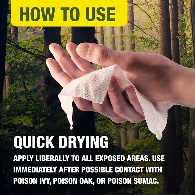 CoreTex Ivy X Post-Contact Poison Ivy Wipes with Resealable Travel Bag - Pack of 15 Single-Use Barrier Wipes to Assist in the Removal of Rashes - Also Works on Poison Oak &amp; Sumac Oils