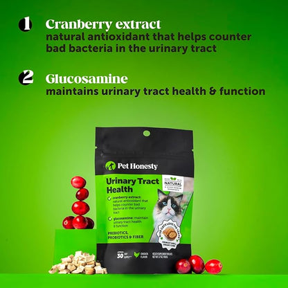 Cat Urinary Tract Health Crunchy &amp; Creamy Chews - Promotes Healthy Digestion &amp; Normal Bladder Function with Cranberry, Antioxidants, &amp; Probiotics - Gut + Bladder Support Supplement (30 Day Supply)