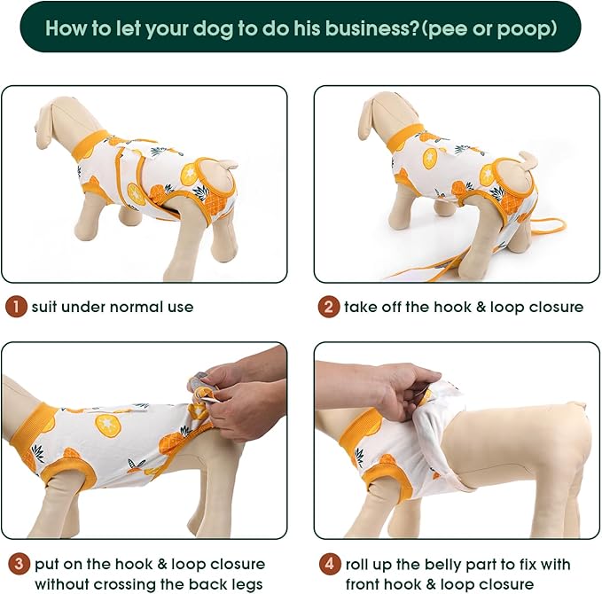 Kuoser Recovery Suit for Dogs Cats After Surgery, Professional Pet Recovery Shirt Dog Abdominal Wounds Bandages, Substitute E-Collar &amp; Cone,Prevent Licking Dog Onesies Pet Surgery Recovery Suit