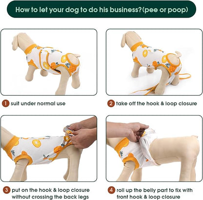 Kuoser Recovery Suit for Dogs Cats After Surgery, Professional Pet Recovery Shirt Dog Abdominal Wounds Bandages, Substitute E-Collar &amp; Cone,Prevent Licking Dog Onesies Pet Surgery Recovery Suit