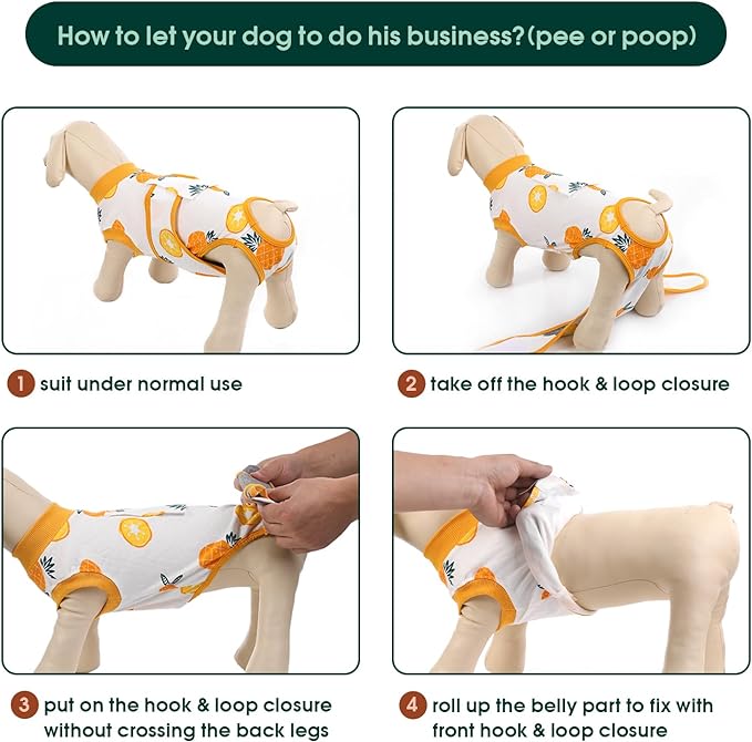 Kuoser Recovery Suit for Dogs Cats After Surgery, Professional Pet Recovery Shirt Dog Abdominal Wounds Bandages, Substitute E-Collar &amp; Cone,Prevent Licking Dog Onesies Pet Surgery Recovery Suit