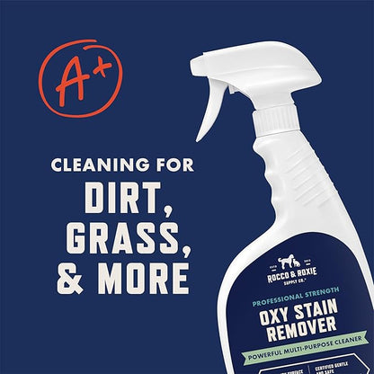 Rocco &amp; Roxie Oxy Stain Remover - Oxygen Powered Carpet Cleaner Spray - Spot Cleaner for Upholstery, Couch, Laundry, Rug, Clothes, Car Seat, Mattress, Sofa, and More. - Pet &amp; Baby Stains