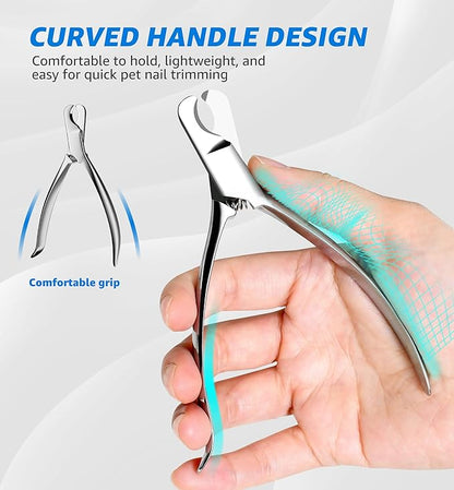 Pet Nail Clippers for Cats &amp; Small Medium Dogs Puppies, Cat Nail Trimmer with All-Steel Material, Extra-Sharp Durable Blades, Ergonomic Handle, Professional Grooming Tool with Free Nail File