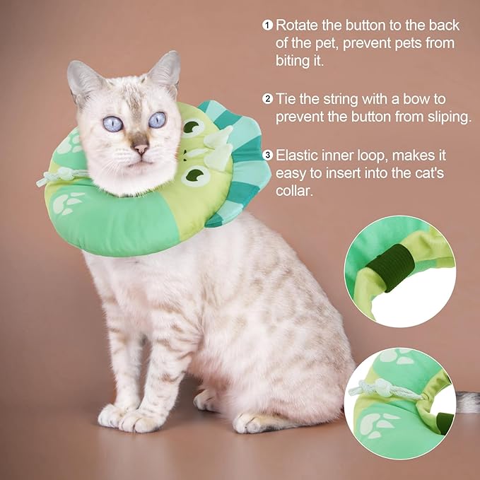 BEAUTYZOO Cat Cone Collar - Adjustable, Soft, Protective Donut Collar for Cats &amp; Kittens, Alternative to Plastic Cones, Stops Licking After Surgery