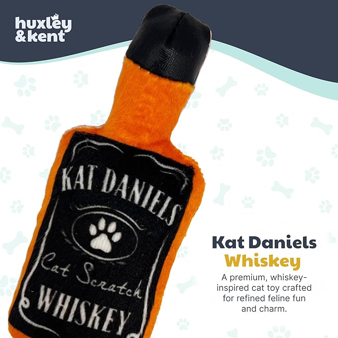 Huxley &amp; Kent Plush Cat Toy - Interactive Catnip Toy for Cats &amp; Kittens - Soft Kitty Toy with Crinkle &amp; Catnip - Fun Indoor Play Toy - Kat Daniels Whiskey