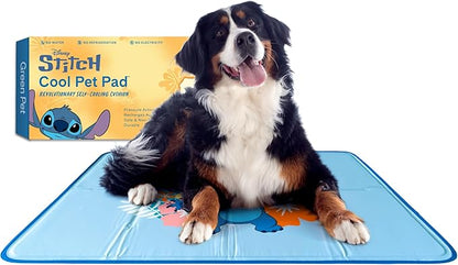 The Green Pet Shop Cool Pet Pad - Extra Large, Disney’s Stitch - Self-Cooling, Pressure Activated Mat for Dogs &amp; Cats from 80+ lbs - Non-Toxic Gel, No Water Needed