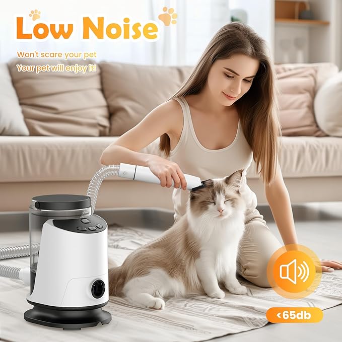 Dog Grooming Vacuum &amp; Dryer &amp; Clippers for Shedding Grooming, 3L Canister for Large Dog, 3 in 1 Grooming Kit for Dogs at Home, Adjustable Temperature and Airflow Pet Grooming Kits.