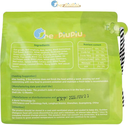 Garden Fruit &amp; Vegetable Hamster Food Mix Natural Small Pet Food Made for Hamsters 1LB Critical Care Healthy Dwarf Hamsters Feed New Packaging