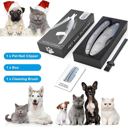 Best Dog Nail Trimmers for Anxiety Sensitive Dogs, Quiet Sharpest Smoothest Nail Clippers for Large Dog Medium Small, Professional Stainless Steel with Nail File &amp; Comb, Left-Handed Friendly