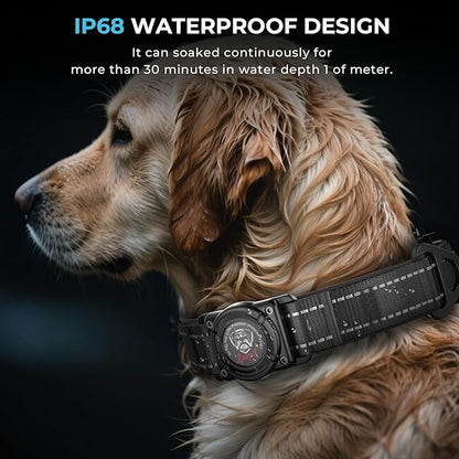 2025 Upgrade Airtag Dog Collar, Reflective Dog Collar with Airtag Holder, IP68 Waterproof| Metal Buckle| Ultra-Durable| Comfortable Padded, GPS Dog Collars for Medium Large Dogs (Black,M)