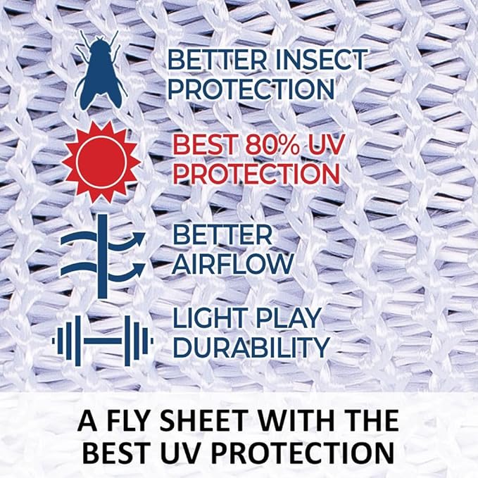Schneiders Soft Interlock Mesh II Horse Fly Sheets | Superior UV &amp; Insect Protection | Versatile Euro Fit Option | Reflective Safety Design