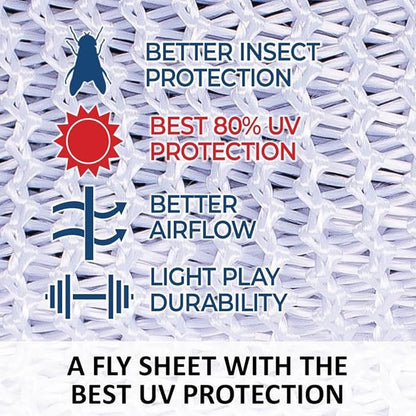 Schneiders Soft Interlock Mesh II Attached Neck Euro Bellyband Leg Shield Horse Fly Sheet | 80% UV Protection | SilverTek Lining
