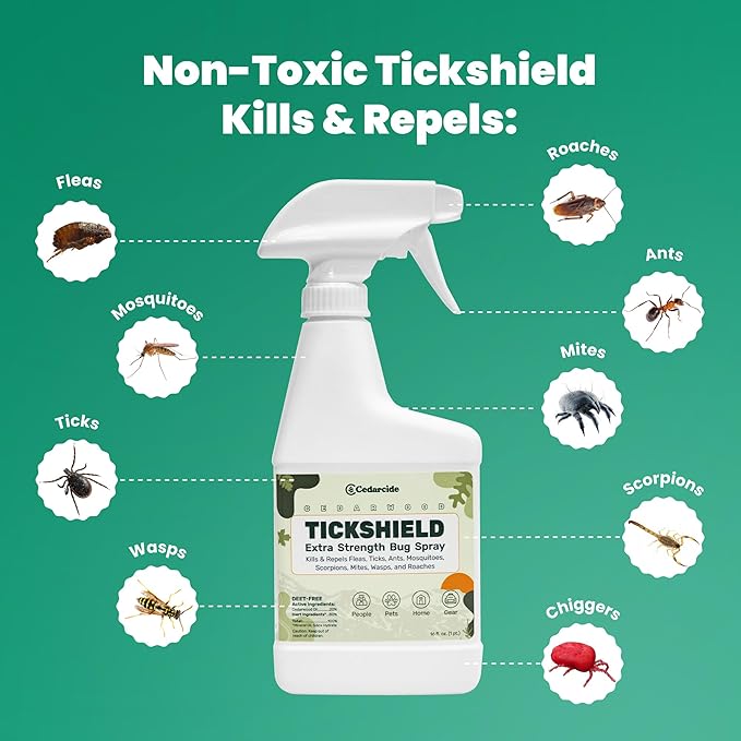 Tickshield Extra-Strength Bug Spray | Our Original Formula with an Extra Kick | for People, Gear, &amp; Animals Over 20 Lbs (Pint)