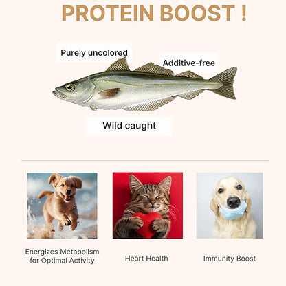 Puppyluv Treat - Air Dried Pollock Dog &amp; Cat Treats, Wild Caught, Single Ingredient, Natural High Protein &amp; Fish Oil, Grain Free, Gluten Free, 2.5oz