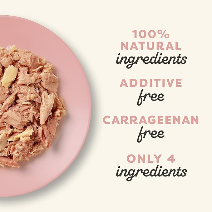 Applaws Natural Wet Cat Food in Broth, Limited Ingredient Canned Wet Cat Food, No Additives, Made with Natural Ingredients, Tuan Fillet &amp; Salmon in Broth (24 x 5.5oz Cans)
