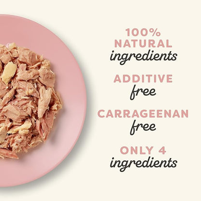 Applaws Natural Wet Cat Food in Broth, Limited Ingredient Canned Wet Cat Food, No Additives, Made with Natural Ingredients, Tuan Fillet &amp; Salmon in Broth (24 x 5.5oz Cans)