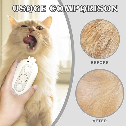 3-in-1 Rechargeable Steam Brush for Cats &amp; Dogs - Anti-Static Spray Pet Grooming Brush with Warm Mist Massage, Hair Shedding Control, Detangling Comb &amp; Cleaning Tool for Effective Deshedding