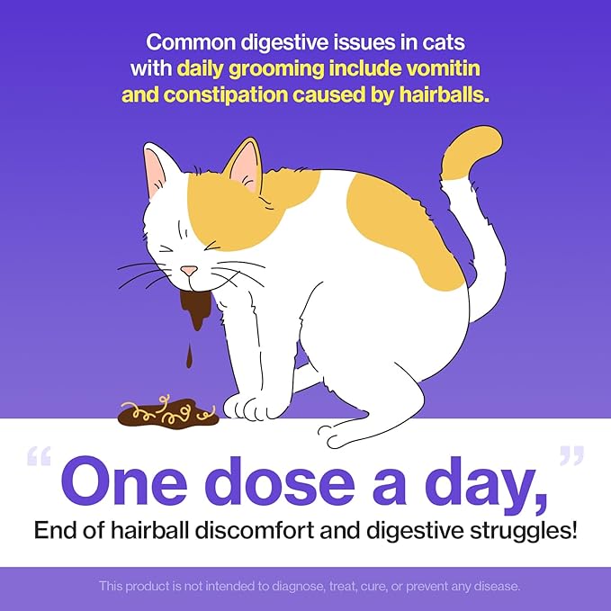 Dr.by HB Care Hairball Supplement for Cats– Hairball Relief Furball Control Remedy &amp; Digestive Support Supplements with Omega-3, Chitosan-30 Individuallly Packaged (1 Pack, 30 Count)