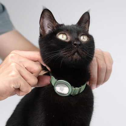 Safety Cat Collar - U.S. IDA Gold Award Design, Stretchy Elastic Quick Release Non Breakaway Cat Collar Light Weight for Kitten All Small Medium Large Cats (Olive, S (5.9-11.8 inch))
