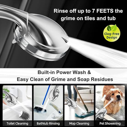 Shower Head,10 Functions High Pressure shower head with handheld, Built-in Pause Mode &amp; 2 Power Wash, Non-Clogging Nozzles High Flow Hand Held Shower Head, Leakproof 6.5ft Hose&amp;Metal Bracket