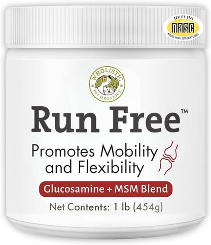 Wholistic Pet Organics Joint Supplement for Dogs - 1 Lb - Daily Dog Hip and Joint Supplement with Glucosamine Chondroitin &amp; MSM to Support Mobility - All Breeds &amp; Ages - Organic Glucosamine for Dogs