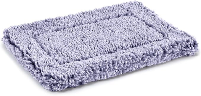 Stoutwool Indestructible Dog Bed - Fluffy Chew Proof Dog Crate Pad - Tough Kennel Pad for Aggressive Chewers - Washable, Ideal for Toy Breeds &amp; Fits 18-Inch Crate - 17"x11", Jacaranda