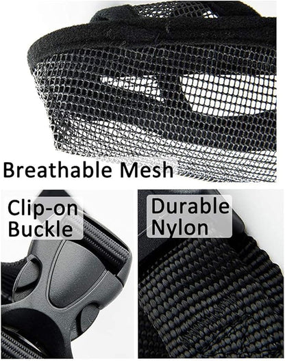 Crazy Felix Nylon Dog Muzzle for Small Medium Large Dogs Dachshund Beagle Poodle Labrador, Air Mesh Breathable and Drinkable Pet Mouth Guard for Anti-Biting Chewing Scavenging (Black,XS)