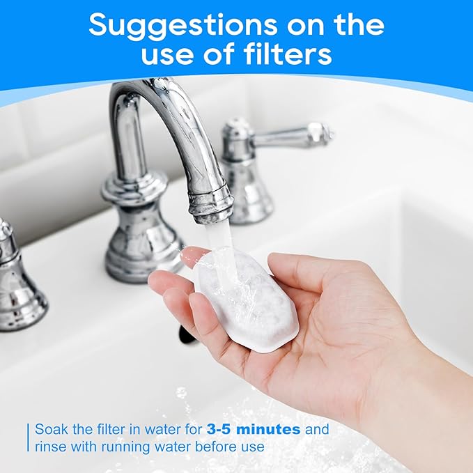 Cat Fountain Filter Replacement, Cat Water Fountain Filters Compatible with Rellaty &amp; Fit for Neareal 3.2L/108oz Fountains, 10PCS Replacement Filters with 10PCS Sponge 10+10 Pack
