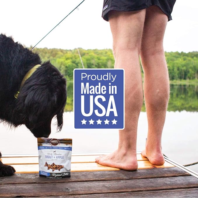 Smart Cookie All Natural Dog Treats - Trout &amp; Apple - Training Treats for Dogs with Allergies, Sensitive Stomachs - Soft Dog Treats, Grain Free, Chewy, Human-Grade, Made in USA - 5oz, Pack of 3
