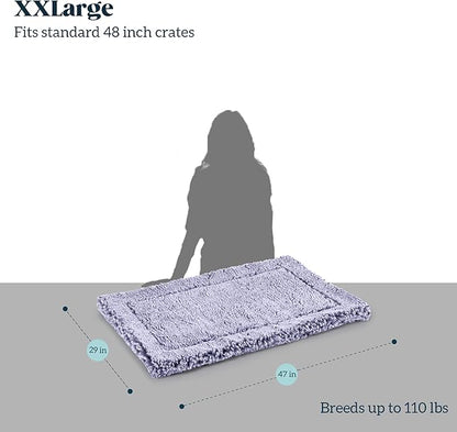 Stoutwool Indestructible Dog Bed - Fluffy Chew Proof Dog Crate Pad - Tough Kennel Pad for Aggressive Chewers - Ideal for Extra Large Breeds &amp; Fits 48-Inch Crate - 47"x29", Jacaranda