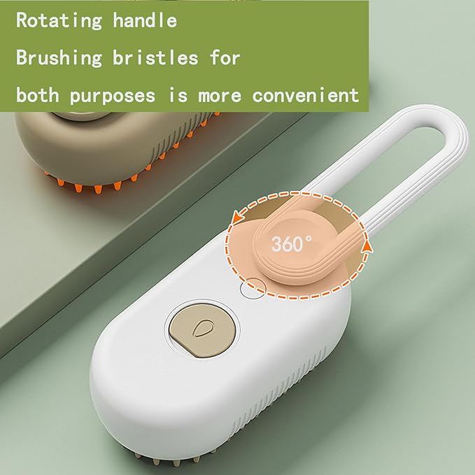 Pet Grooming Brushm,Cat Brush,3 In1 Spray Cat BrushSelf-Cleaning Wet Dog Comb with USB Rechargeable &amp; Water Tank,Suitable for Dogs,Cats to Reduces Flying Hair (Brown)
